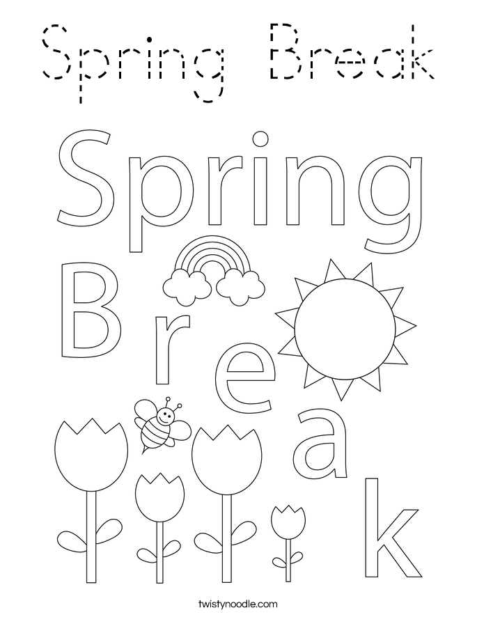 Spring Break Coloring Page