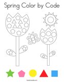 Spring Color by Code Coloring Page