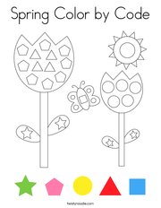 Spring Color by Code Coloring Page