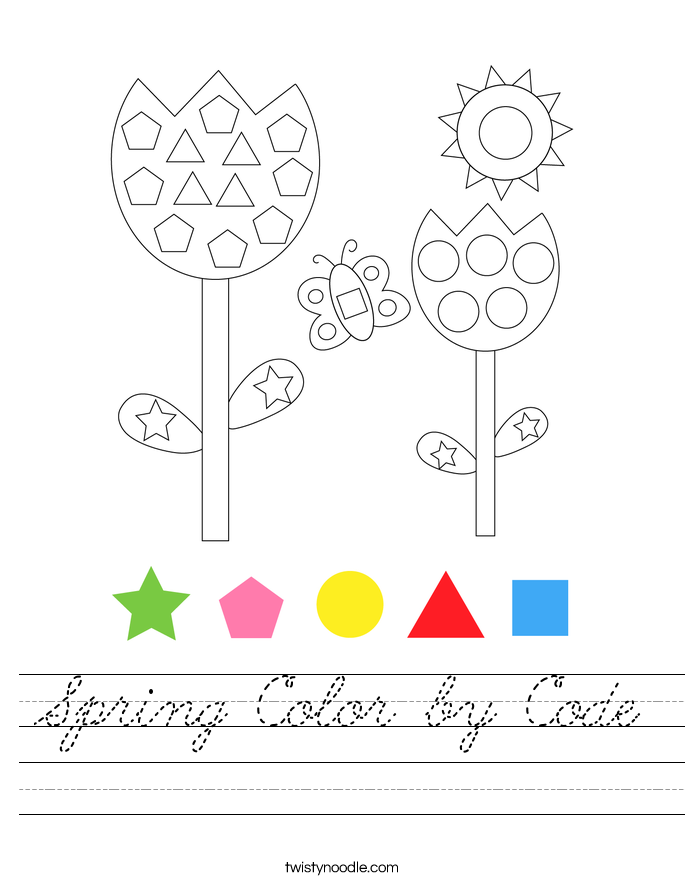 Spring Color by Code Worksheet