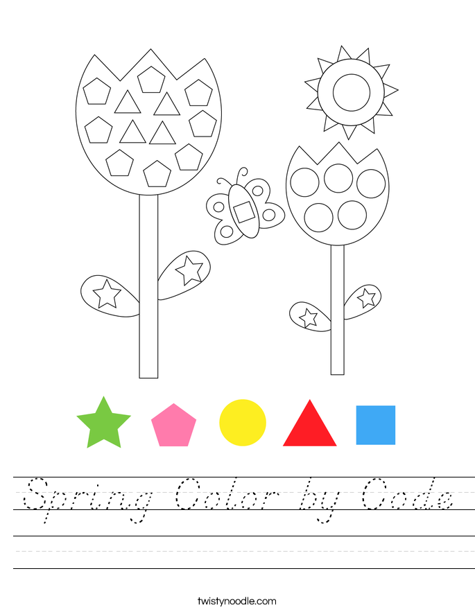 Spring Color by Code Worksheet