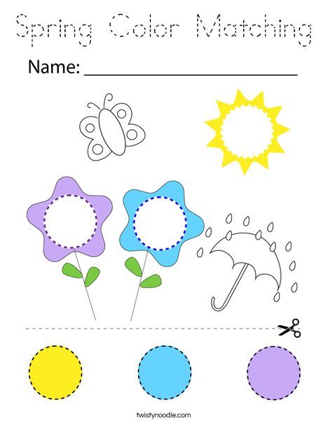 Spring Color Matching Coloring Page