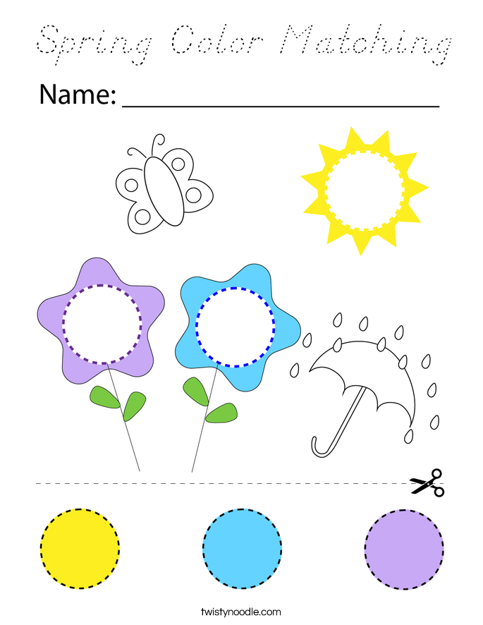 Spring Color Matching Coloring Page