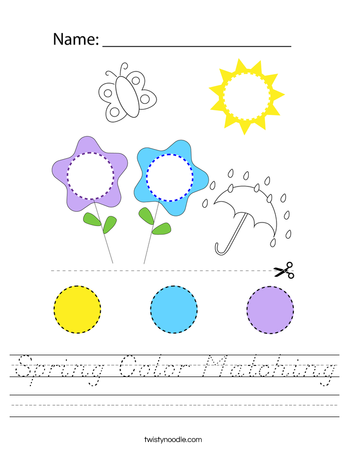 Spring Color Matching Worksheet