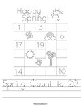 Spring Count to 20 Worksheet