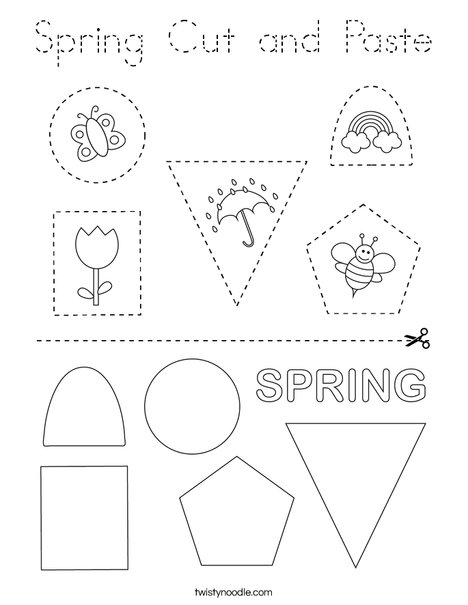 Spring Cut and Paste Coloring Page
