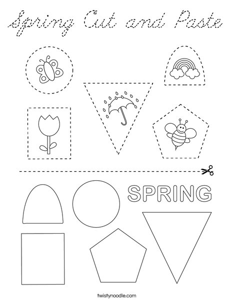 Spring Cut and Paste Coloring Page