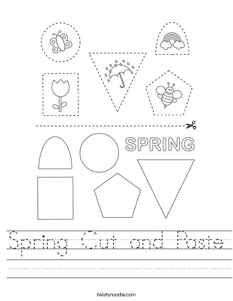 Spring Cut and Paste Worksheet Twisty Noodle Spring Cut and Paste Worksheet Twisty Noodle