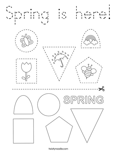 Spring Cut and Paste Coloring Page