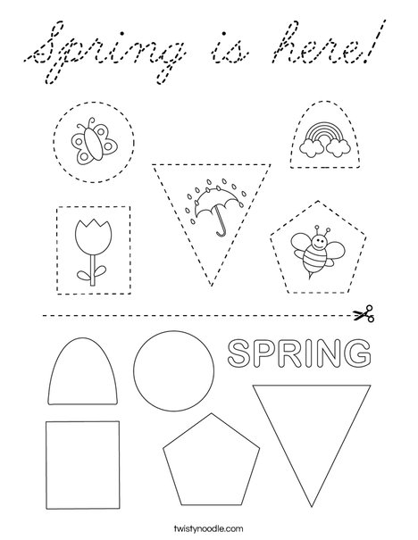 Spring Cut and Paste Coloring Page