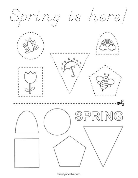 Spring Cut and Paste Coloring Page