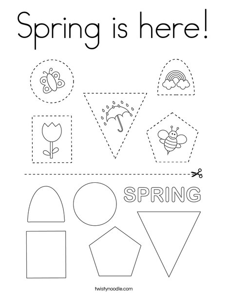 Spring Cut and Paste Coloring Page