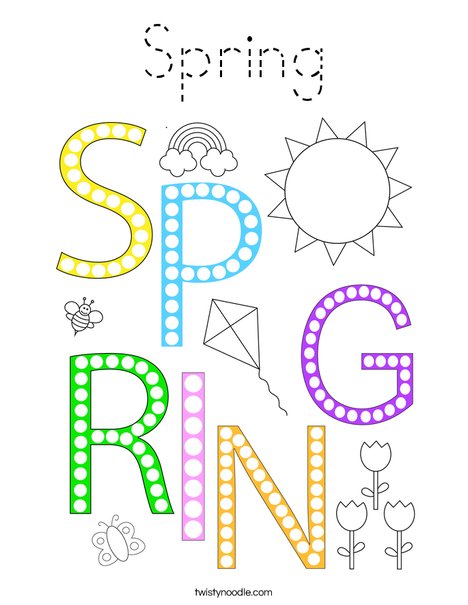 Spring Do-A-Dot Coloring Page