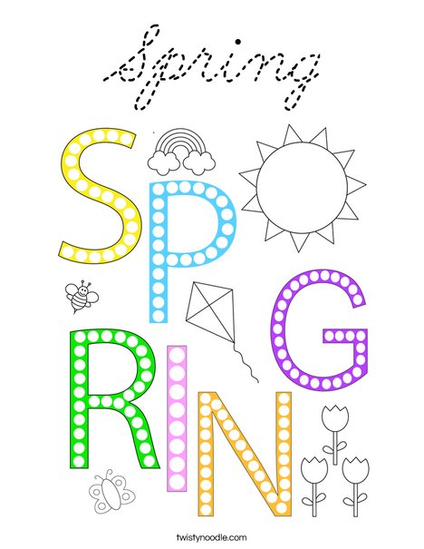 Spring Do-A-Dot Coloring Page