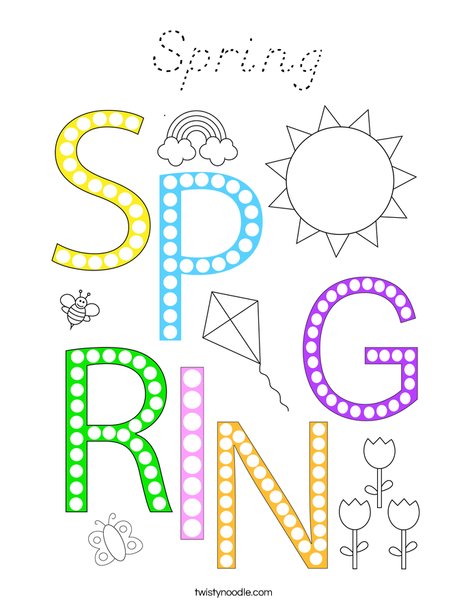 Spring Do-A-Dot Coloring Page