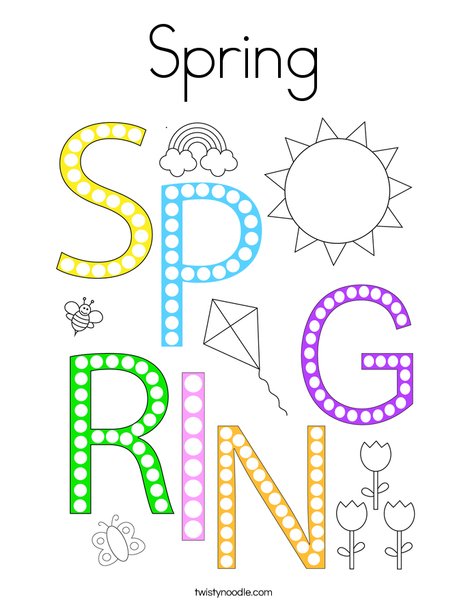 Spring Do-A-Dot Coloring Page