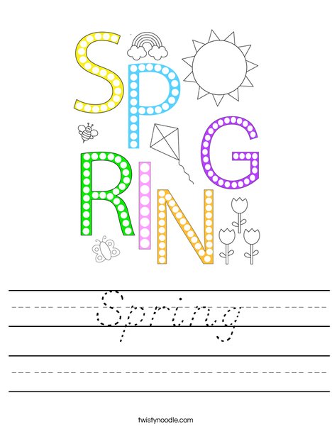 Spring Do-A-Dot Worksheet