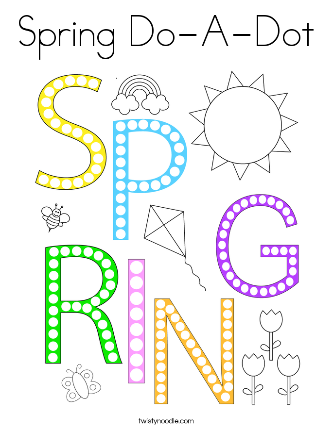 Spring Do-A-Dot Coloring Page