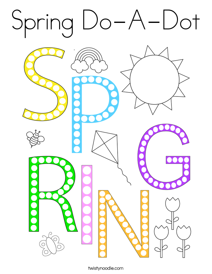 Spring Do-A-Dot Coloring Page - Twisty Noodle