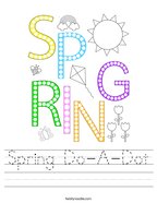 Spring Do-A-Dot Handwriting Sheet