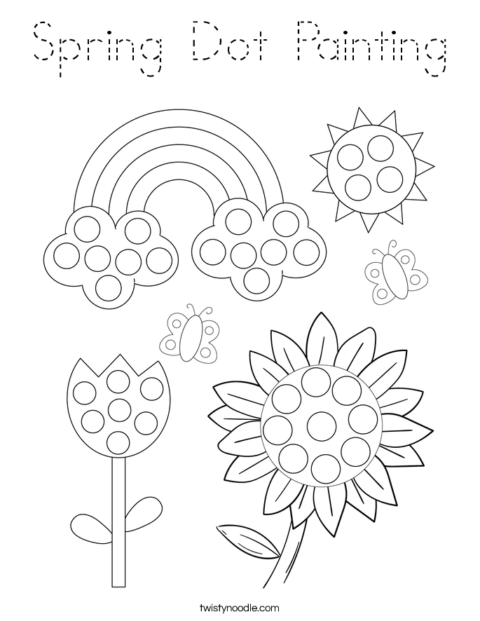 Spring Dot Painting Coloring Page