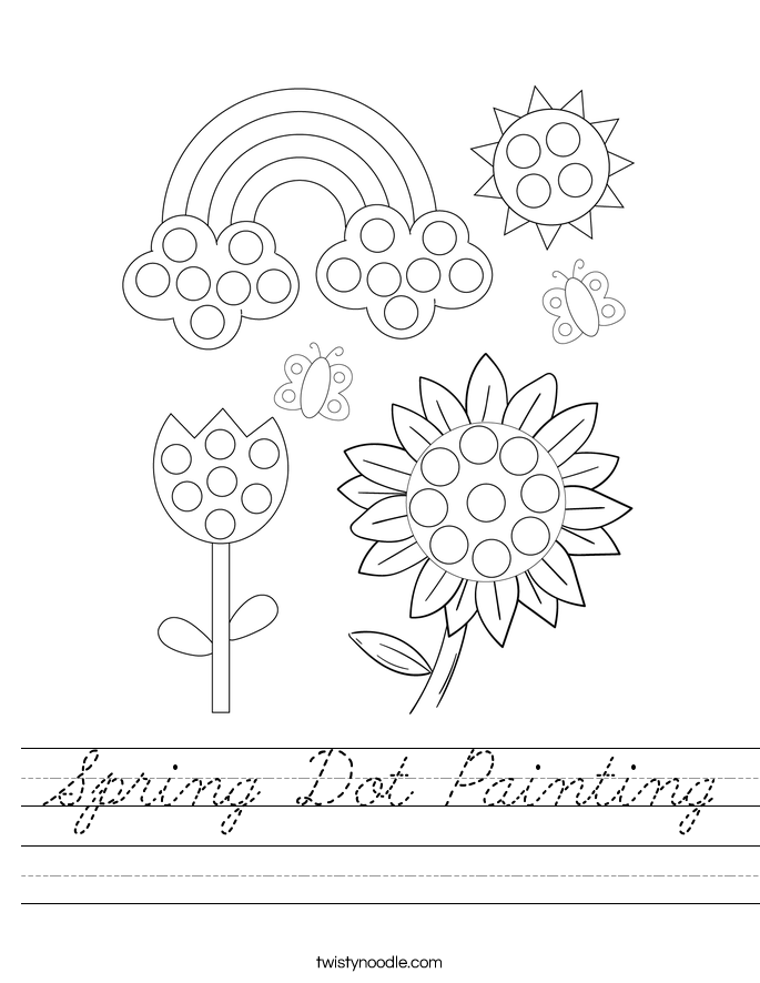 Spring Dot Painting Worksheet