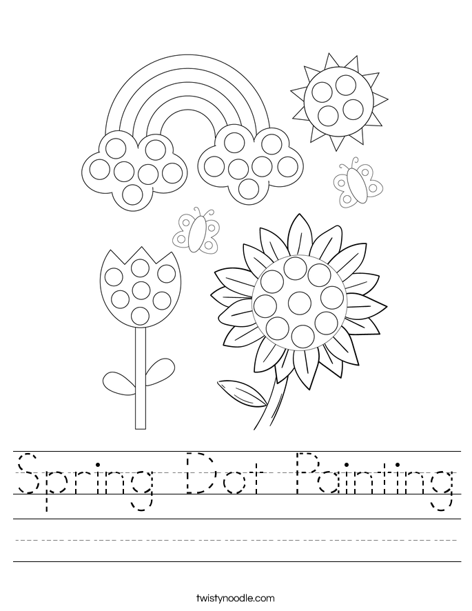 Spring Dot Painting Worksheet - Twisty Noodle