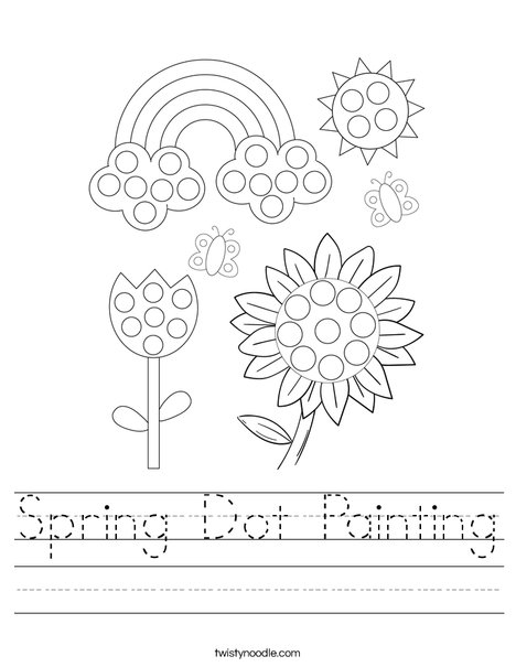 Spring Dot Painting Worksheet