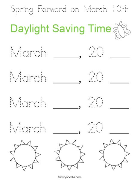 Spring Forward... Coloring Page