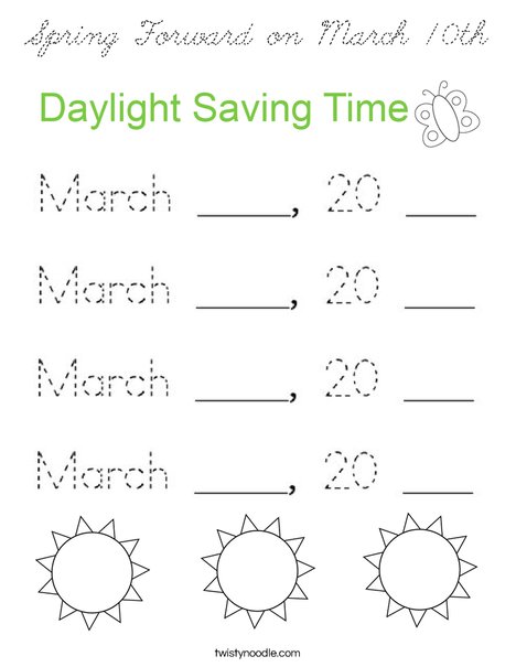 Spring Forward... Coloring Page