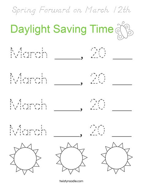 Spring Forward... Coloring Page