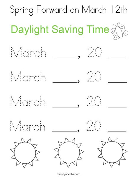Spring Forward... Coloring Page