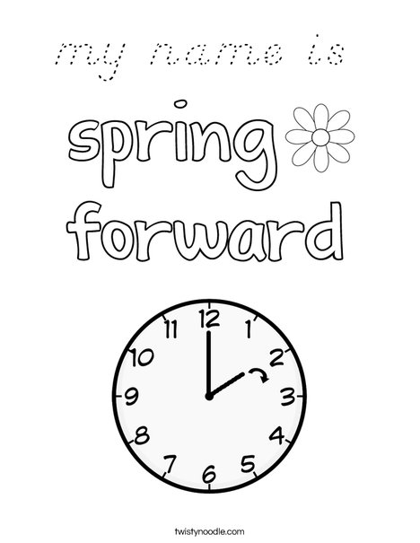 Spring Forward Coloring Page