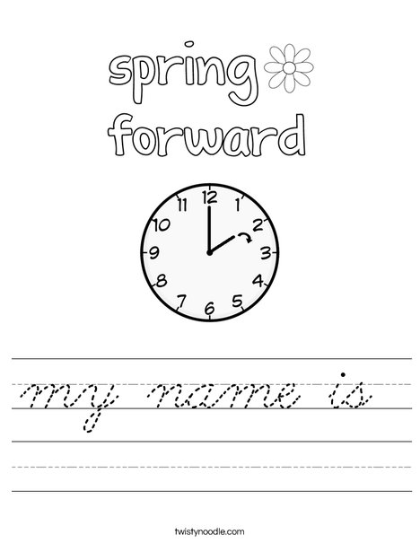 Spring Forward Worksheet
