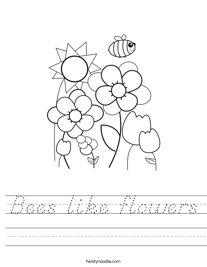 Bees like flowers Worksheet