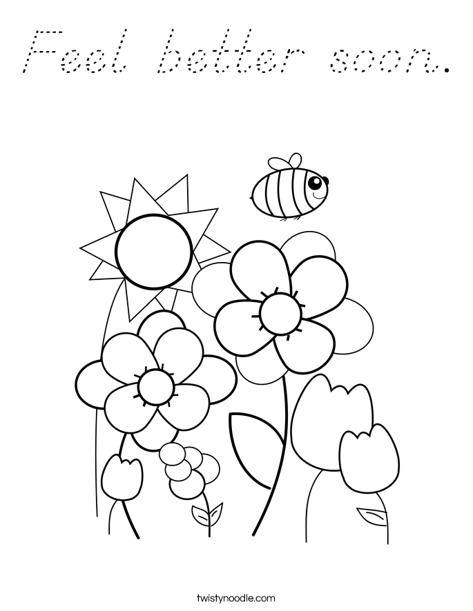 Feel better soon. Coloring Page