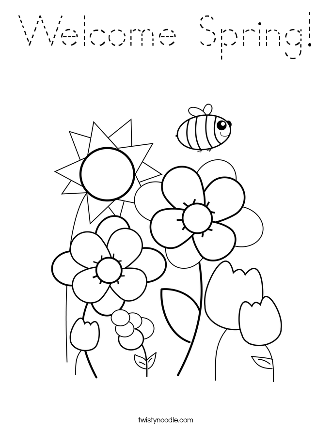 Welcome Spring! Coloring Page