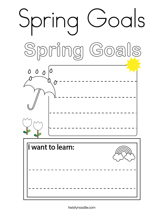 Spring Goals Coloring Page