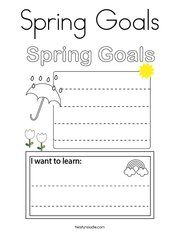 Spring Goals Coloring Page