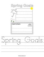 Spring Goals Handwriting Sheet