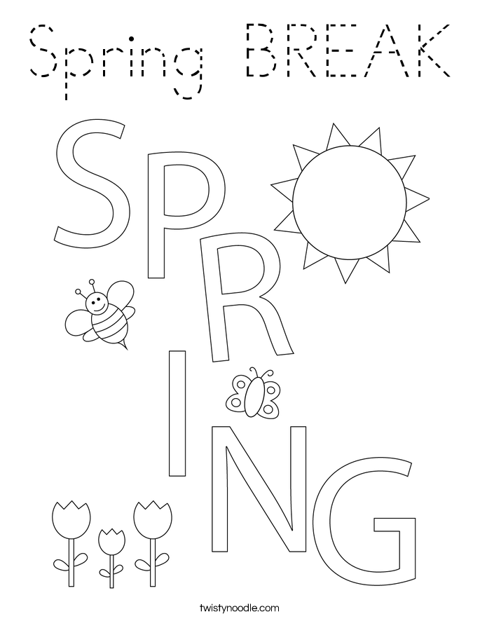 Spring BREAK Coloring Page