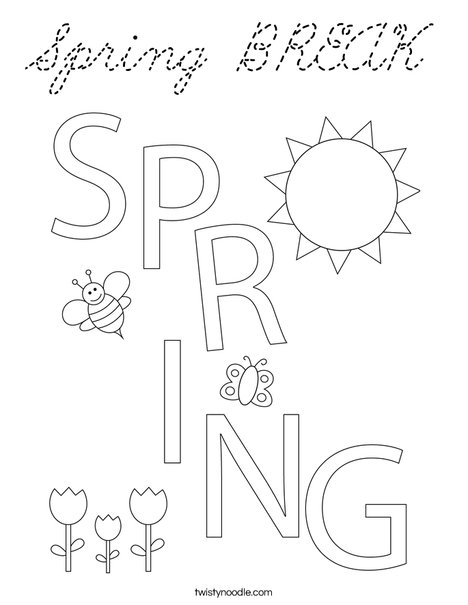 Spring is Here! Coloring Page
