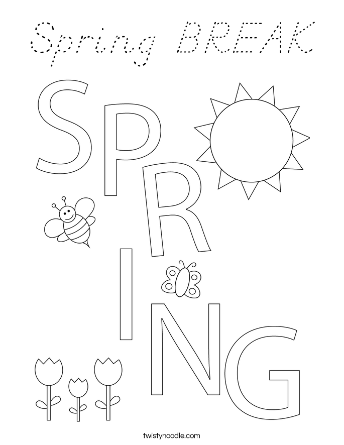 Spring BREAK Coloring Page