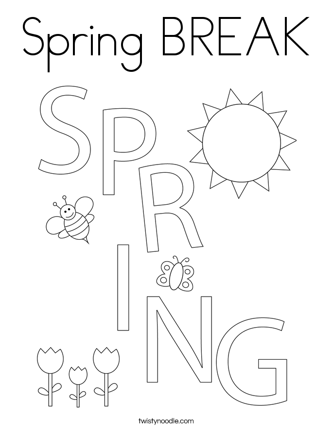 Spring BREAK Coloring Page