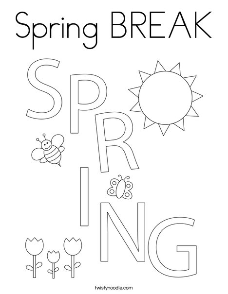Spring is Here! Coloring Page