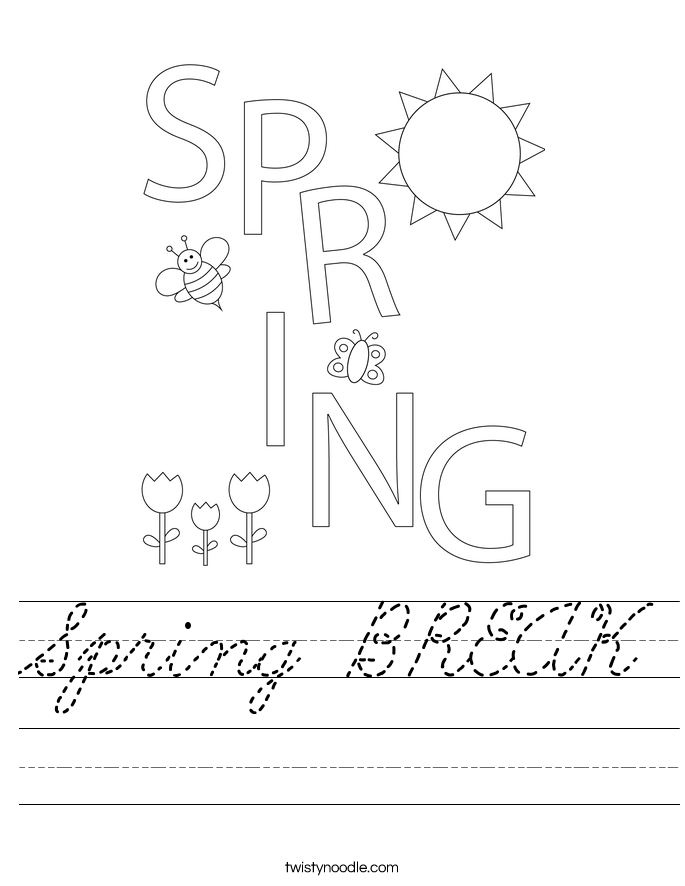 Spring BREAK Worksheet