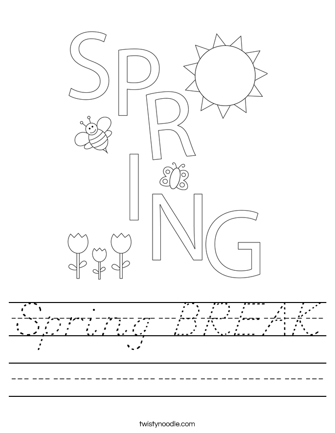 Spring BREAK Worksheet