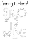 Spring is Here! Coloring Page