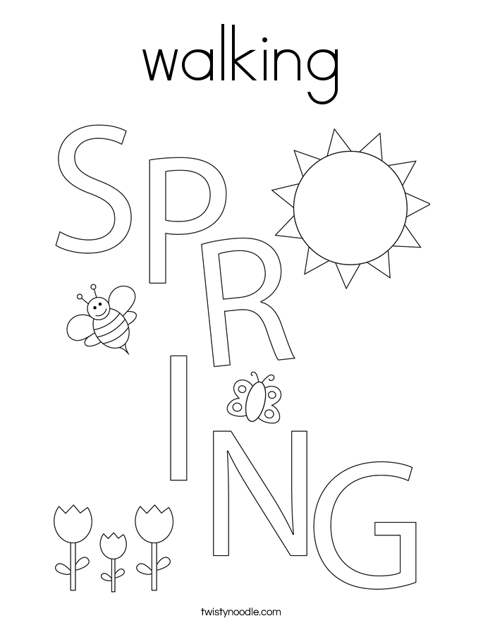 walking Coloring Page