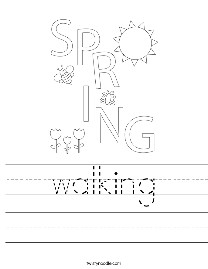 walking Worksheet - Twisty Noodle